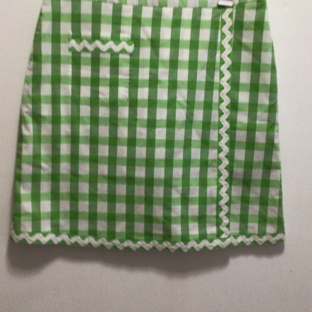 Lilly Pulitzer Green Checkered Mini Skirt